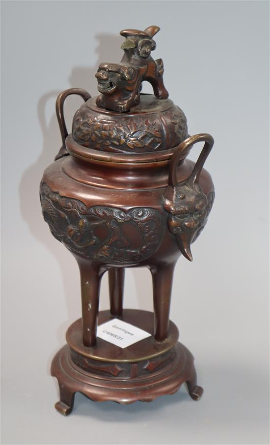 A Chinese bronze koro and cover height 29cm